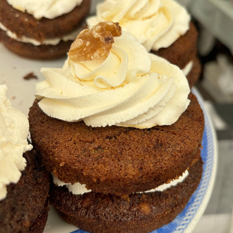 Gluten Free Carrot & Walnut Cake (With Cream)
